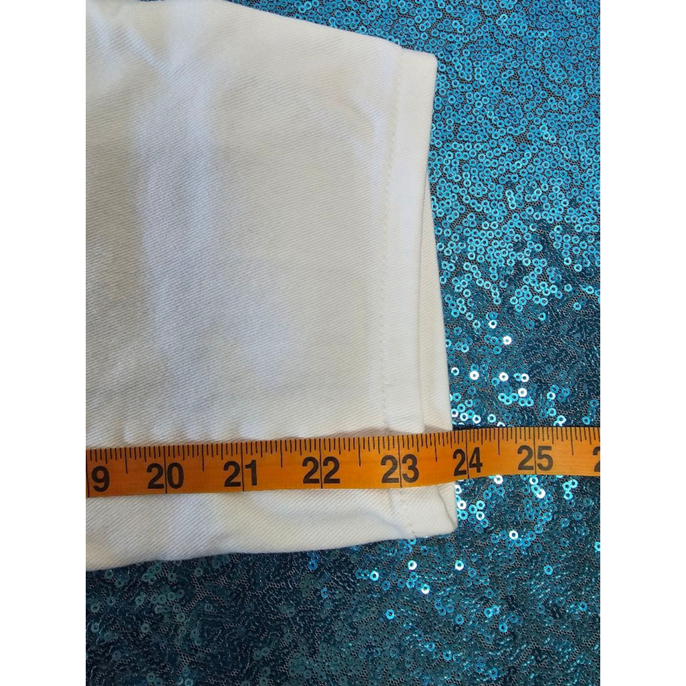 Michael Kors Cropped Skinny White Stretch Denim 16W Lightweight Logo SpringSumme - Picture 6 of 9
